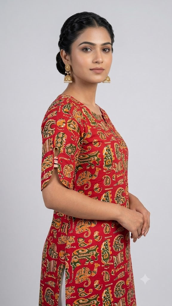 Zorra Premium Kalamkari Cotton Kurti
