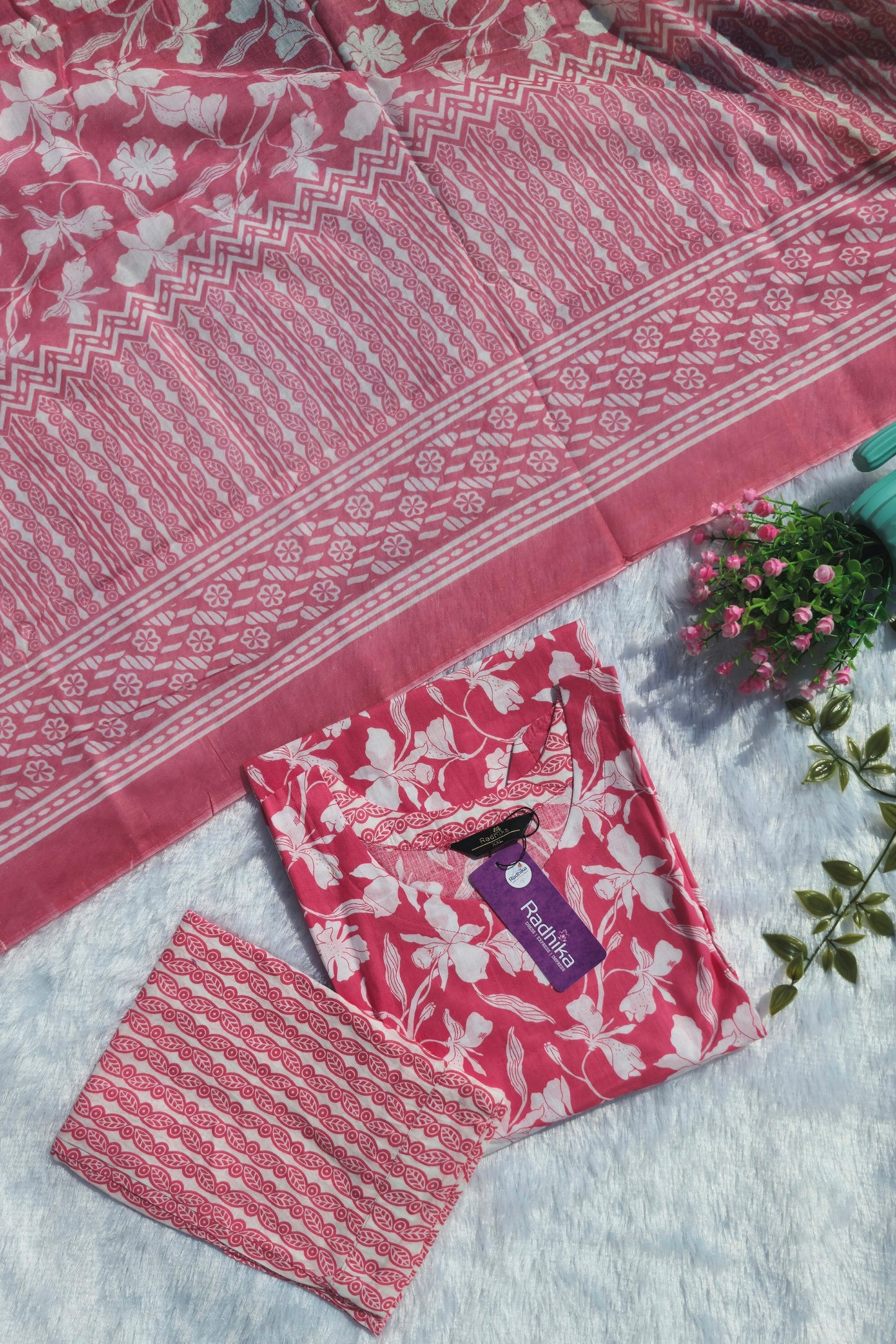 Cotton Kurta Set with Dupatta