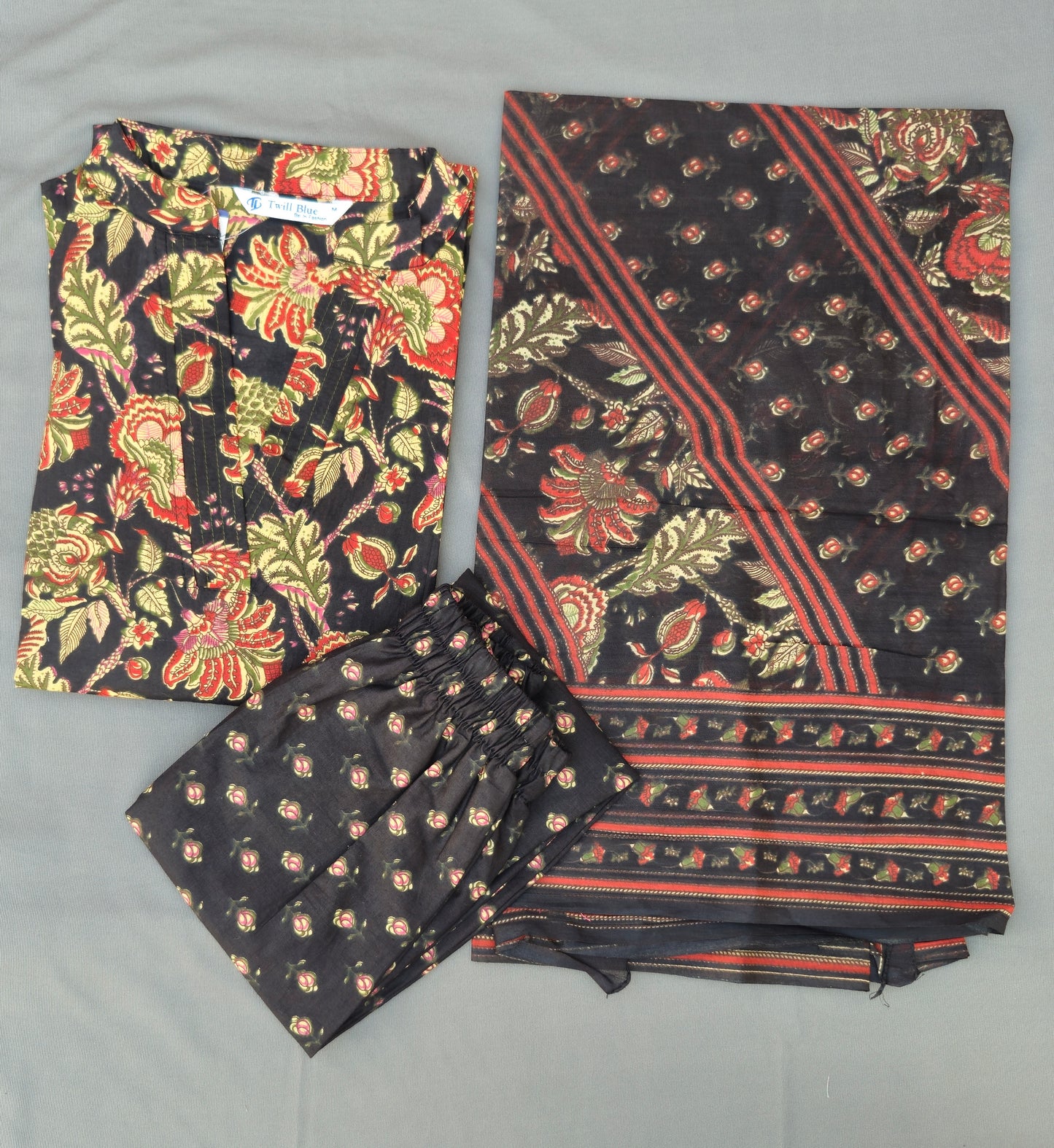 Cotton V-Neck Kurta Set