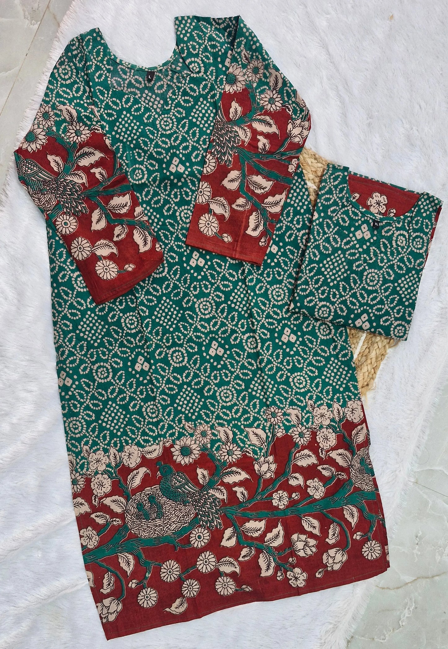 Kalamkari and Bandhini Print Kurti Kushi Vastralaya