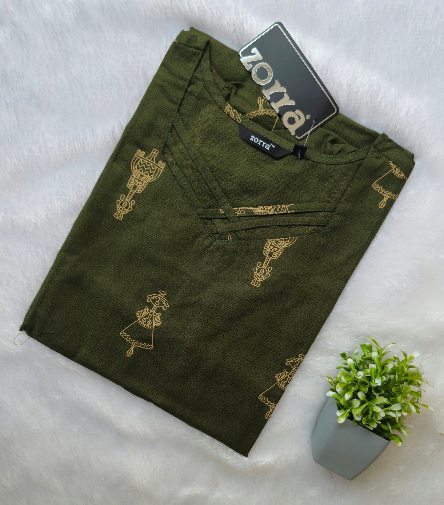 Cotton Kurti with Puff Sleeves