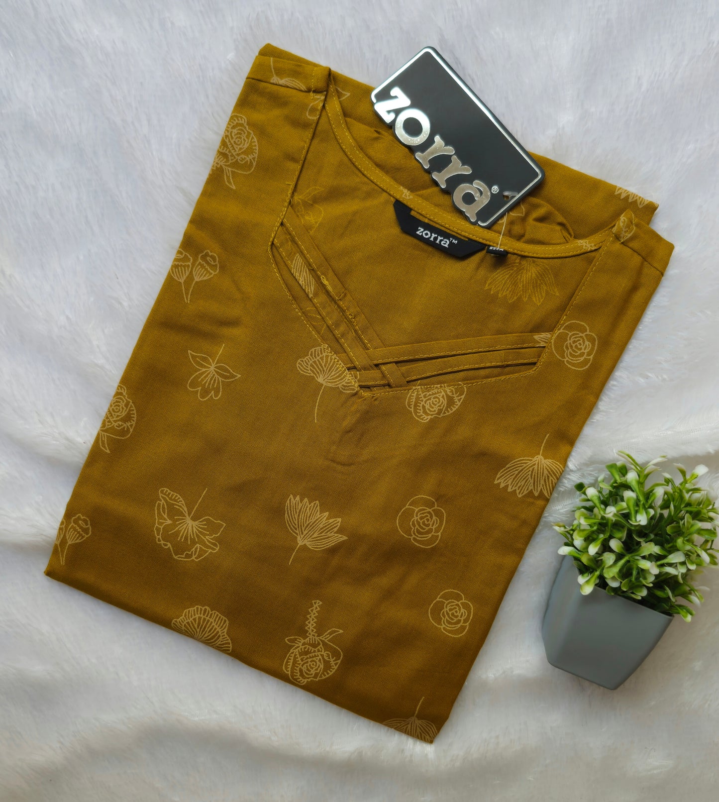 Cotton Kurti with Puff Sleeves