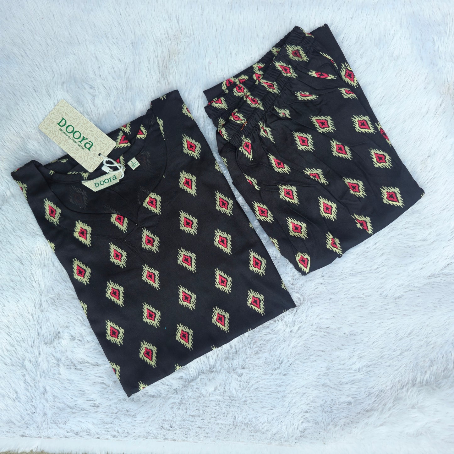 Premium Rayon Co-ord Set for Women | Black