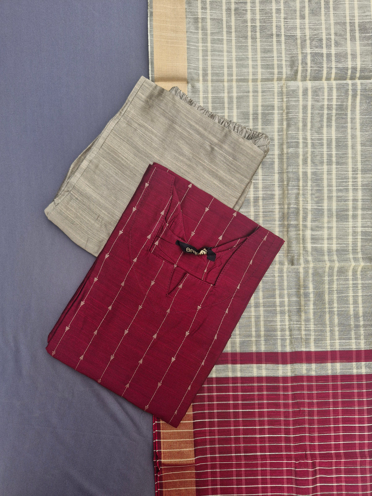 Elegant Raw Silk Kurta Set with Inner Lining & Matching Dupatta