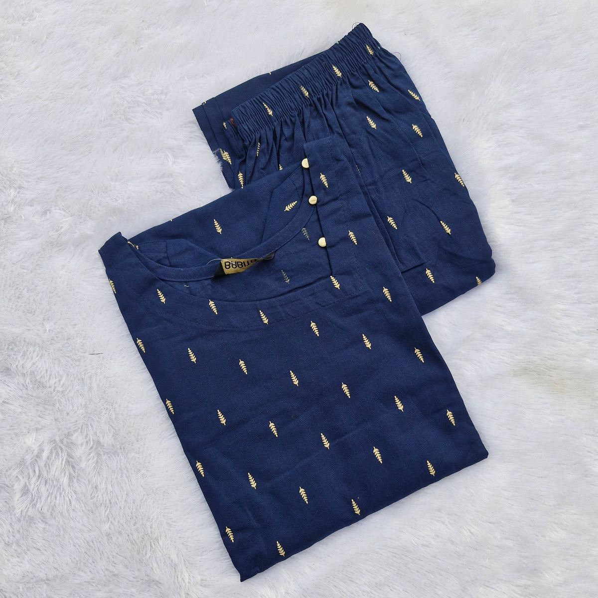 Cotton Co-ord Set | Navy Blue
