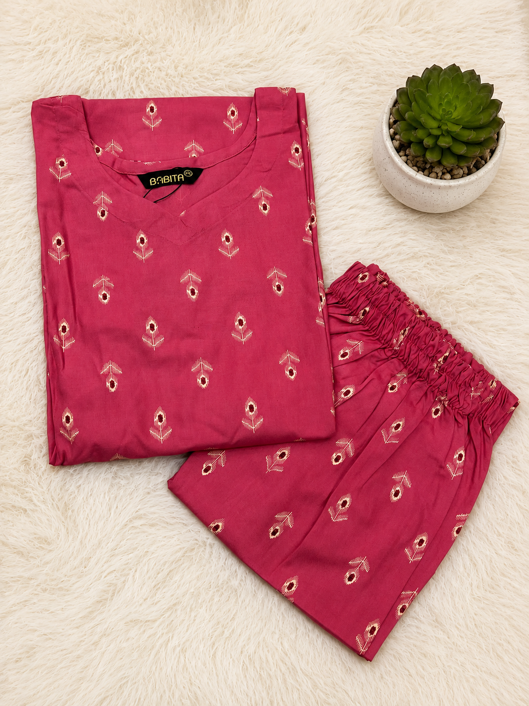 Premium Rayon Co-ord Set for Women| Pink