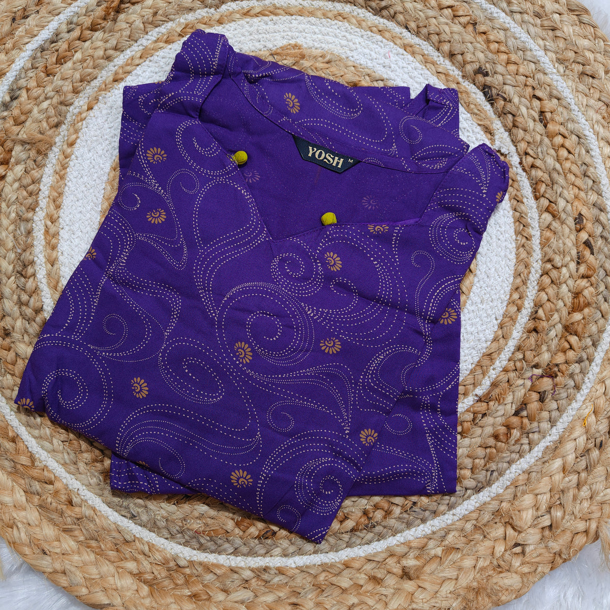 Premium Rayon Straight Fit Kurti | Purple