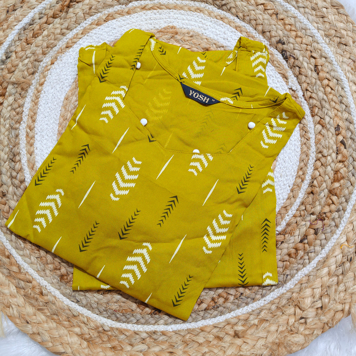 Premium Rayon Straight Fit Kurti | Lemon Yellow