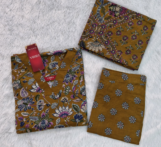 Cotton Kurta Set with Dupatta