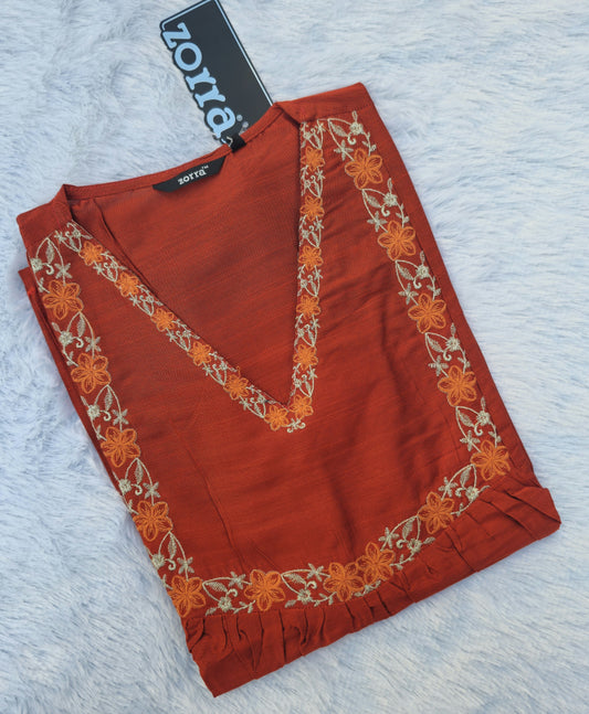 Festive Embroidery A-Line Kurti