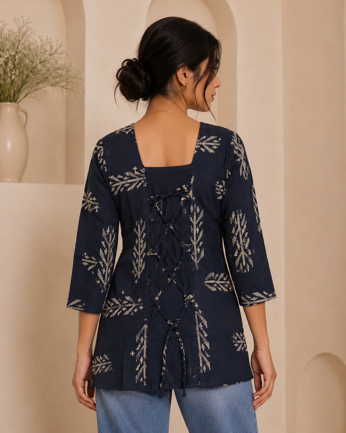Cotton Short Top for Women | Black