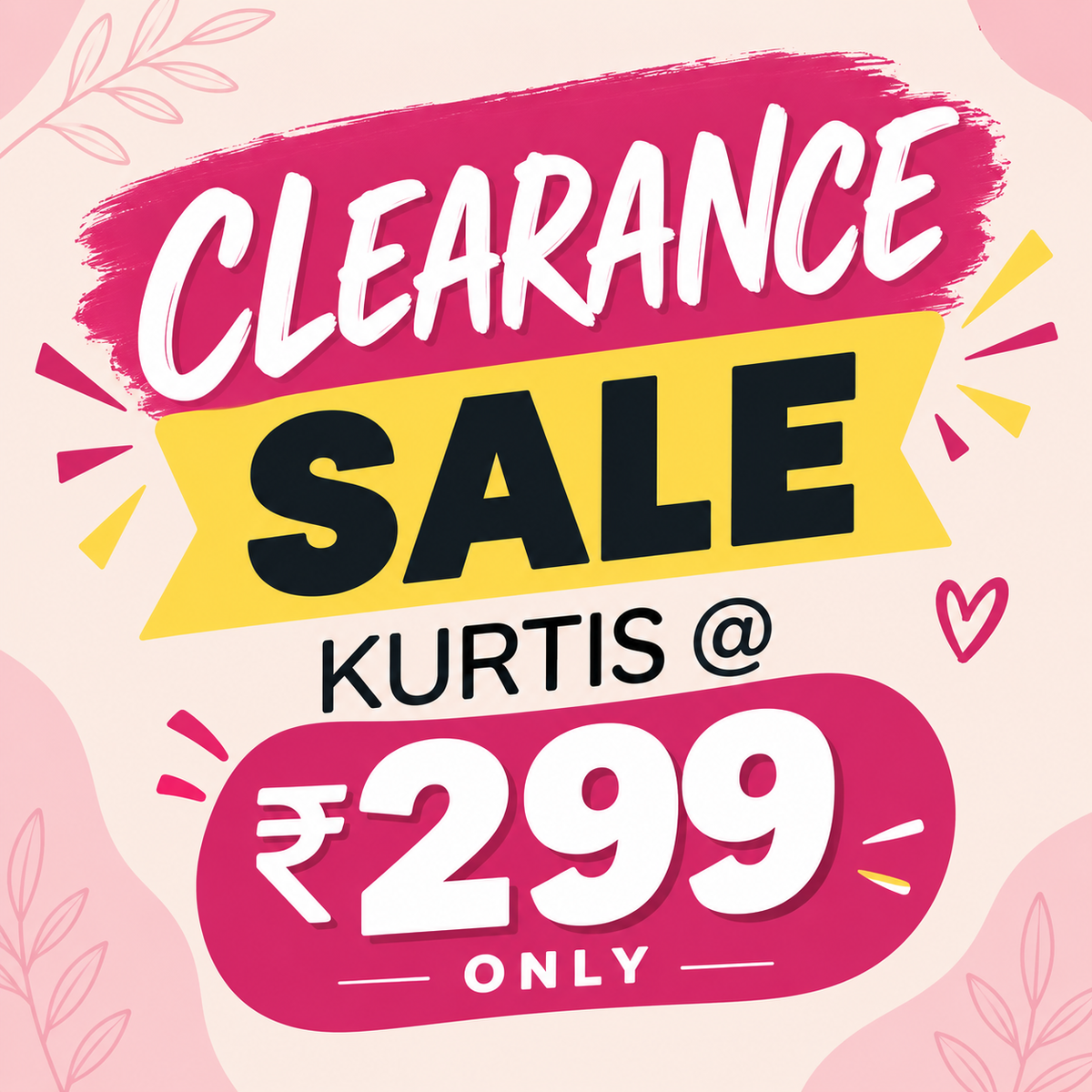 Clearance Sale - Flat 299