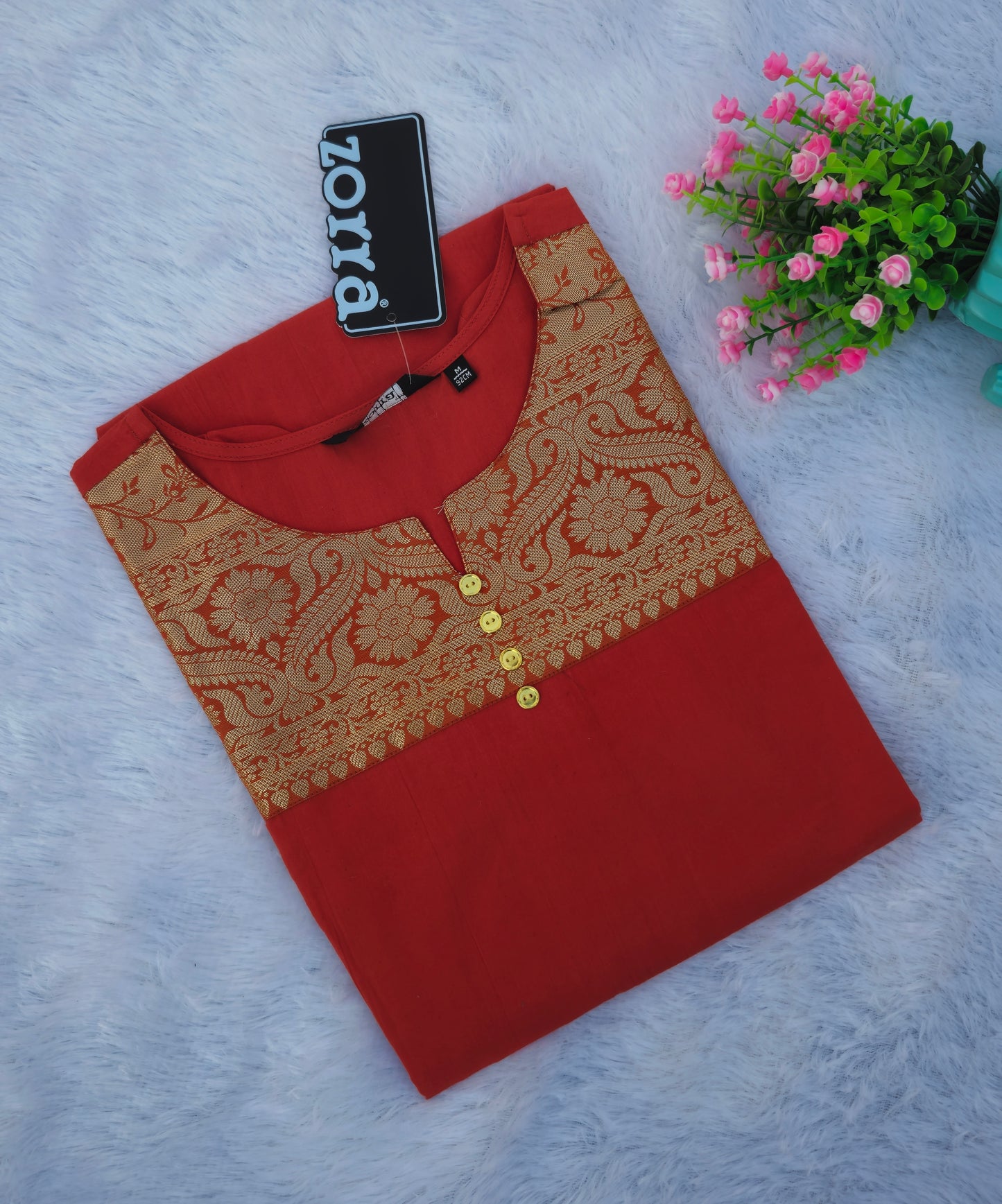 Office Wear Banaras Patch Kurti