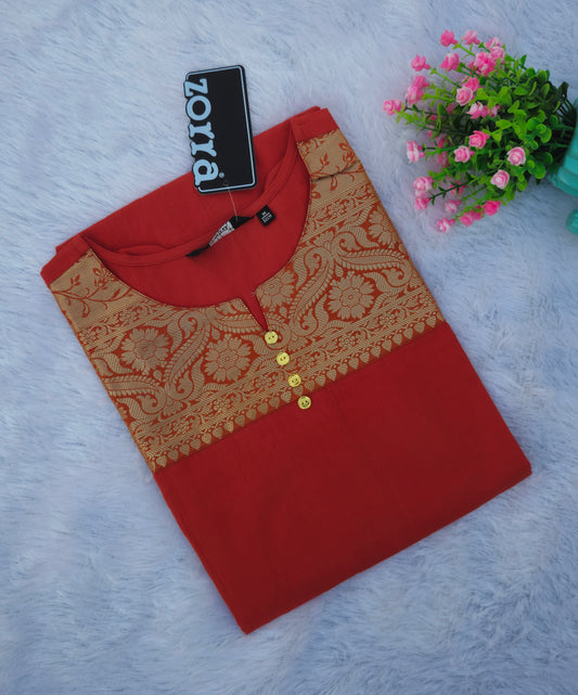 Office Wear Banaras Patch Kurti