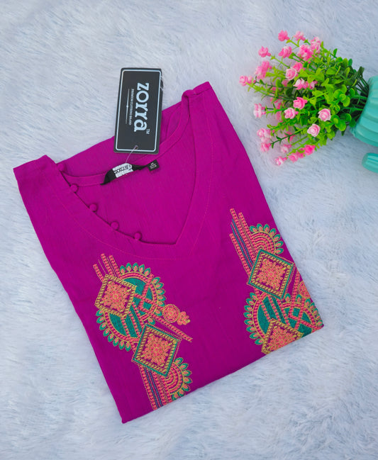 Office Wear Embroidery Kurti