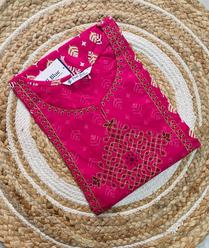Embroidery Kolam Design Kurti