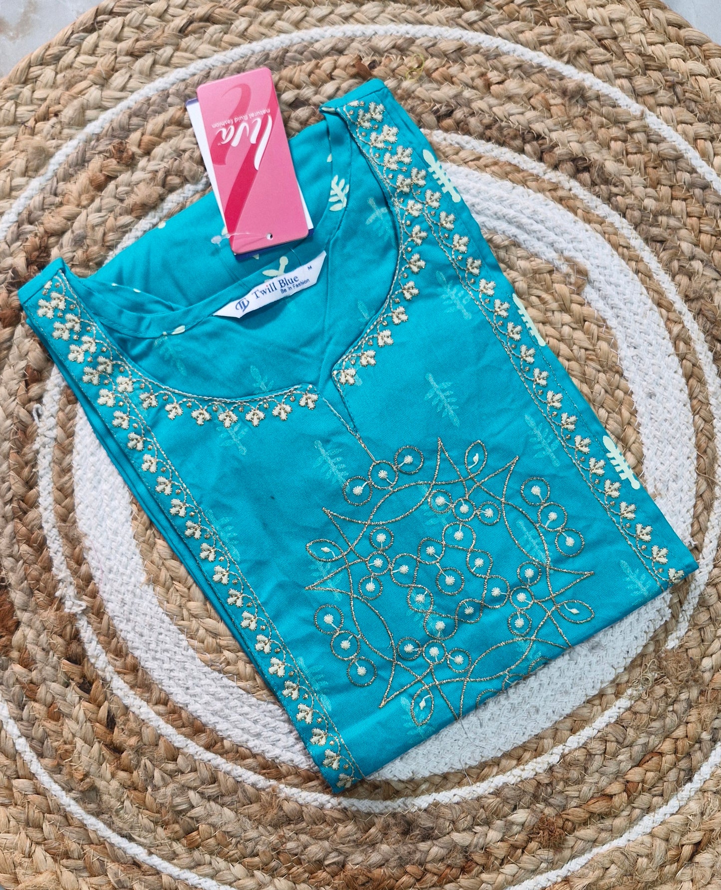 Embroidery Kolam Design Kurti