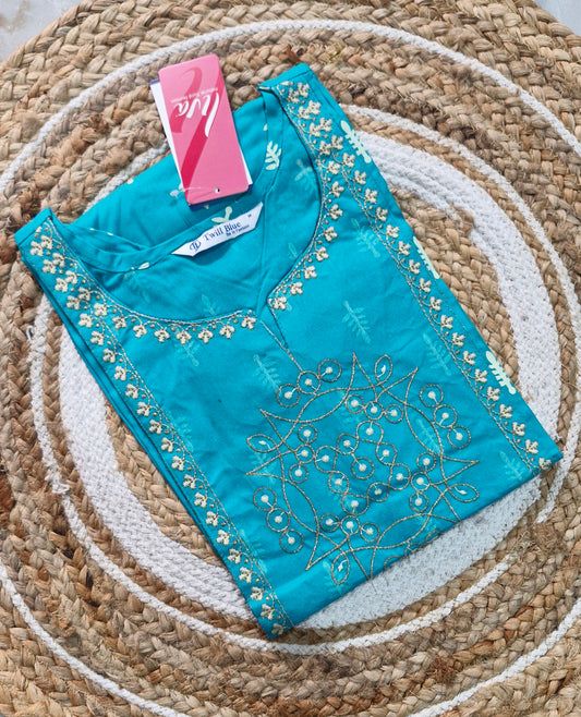 Embroidery Kolam Design Kurti