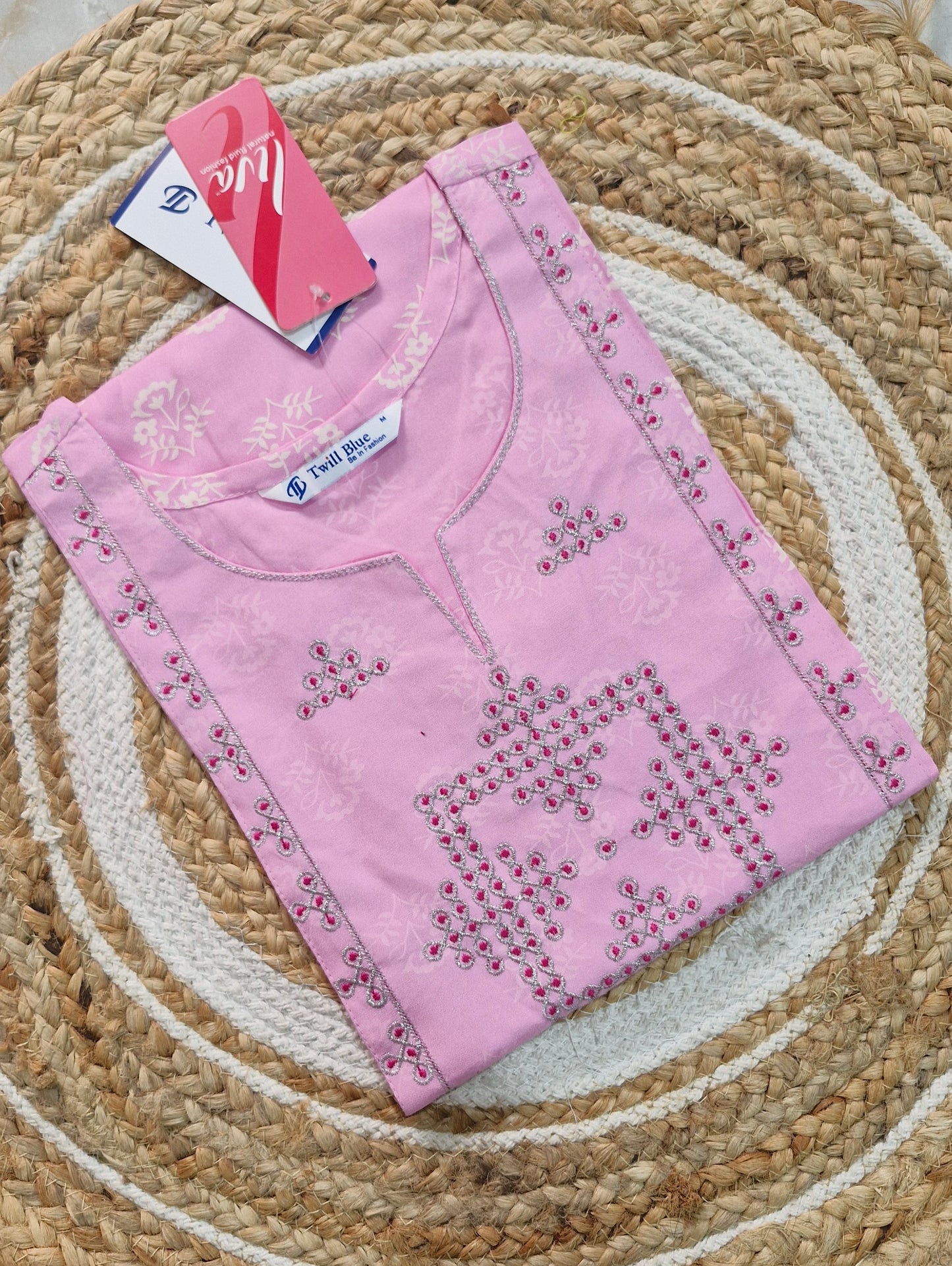 Embroidery Kolam Design Kurti