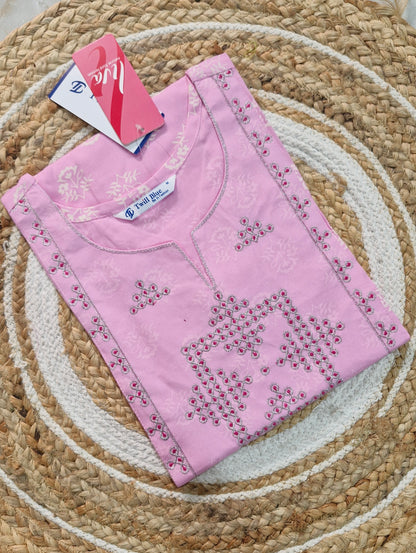Embroidery Kolam Design Kurti