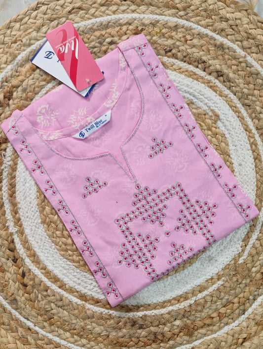 Embroidery Kolam Design Kurti