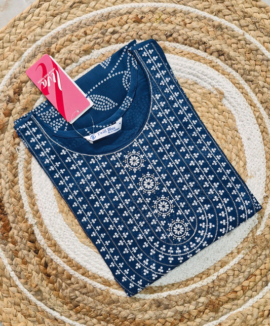 Embroidery Kolam Design Kurti