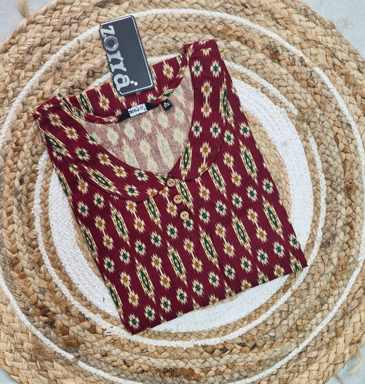 Office Wear Cotton Kurti with Collar