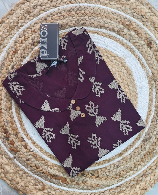 Office Wear Cotton Kurti with Collar