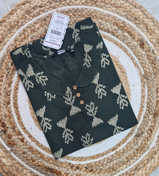 Office Wear Cotton Kurti with Collar