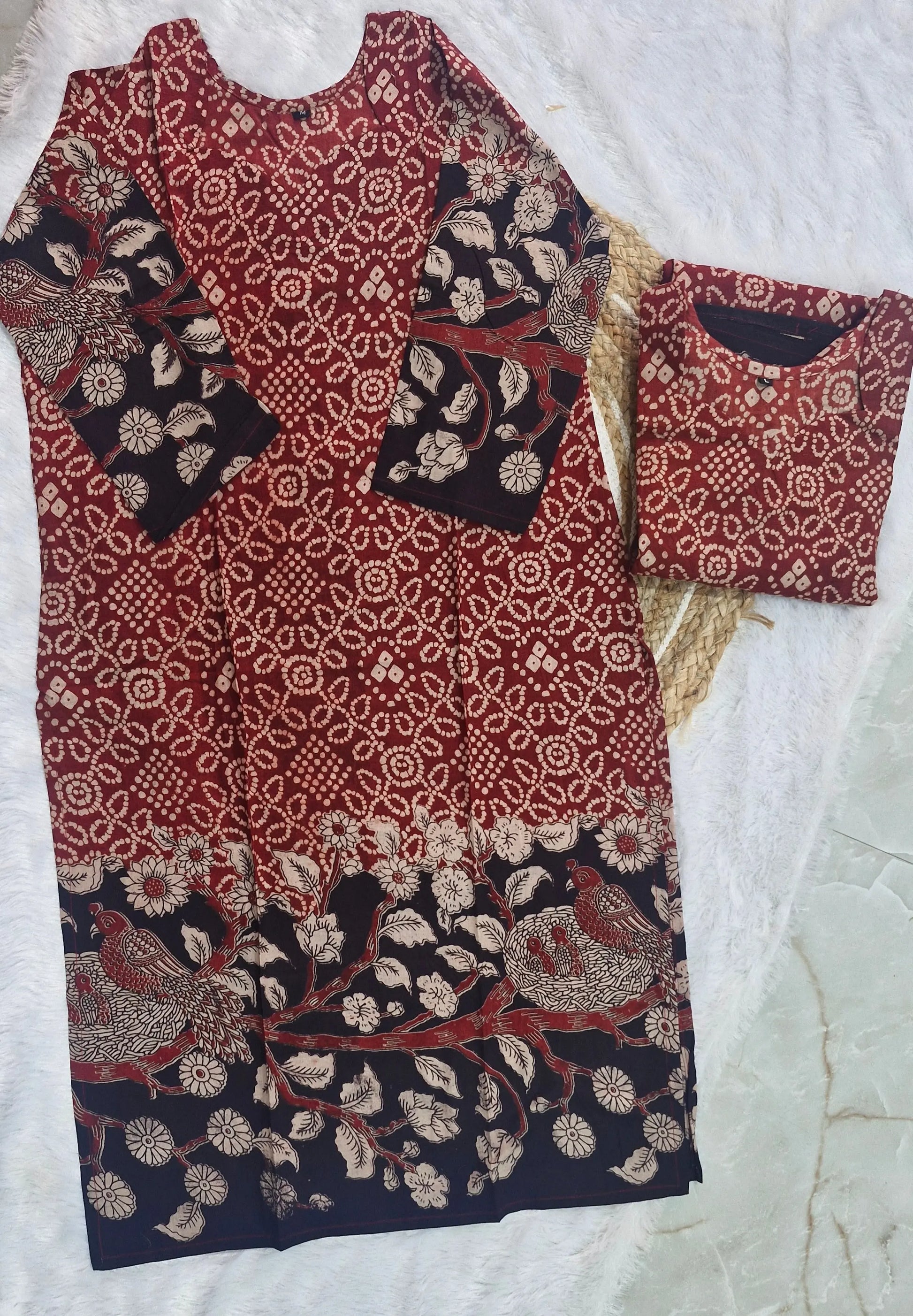 Kalamkari and Bandhini Print Kurti Kushi Vastralaya
