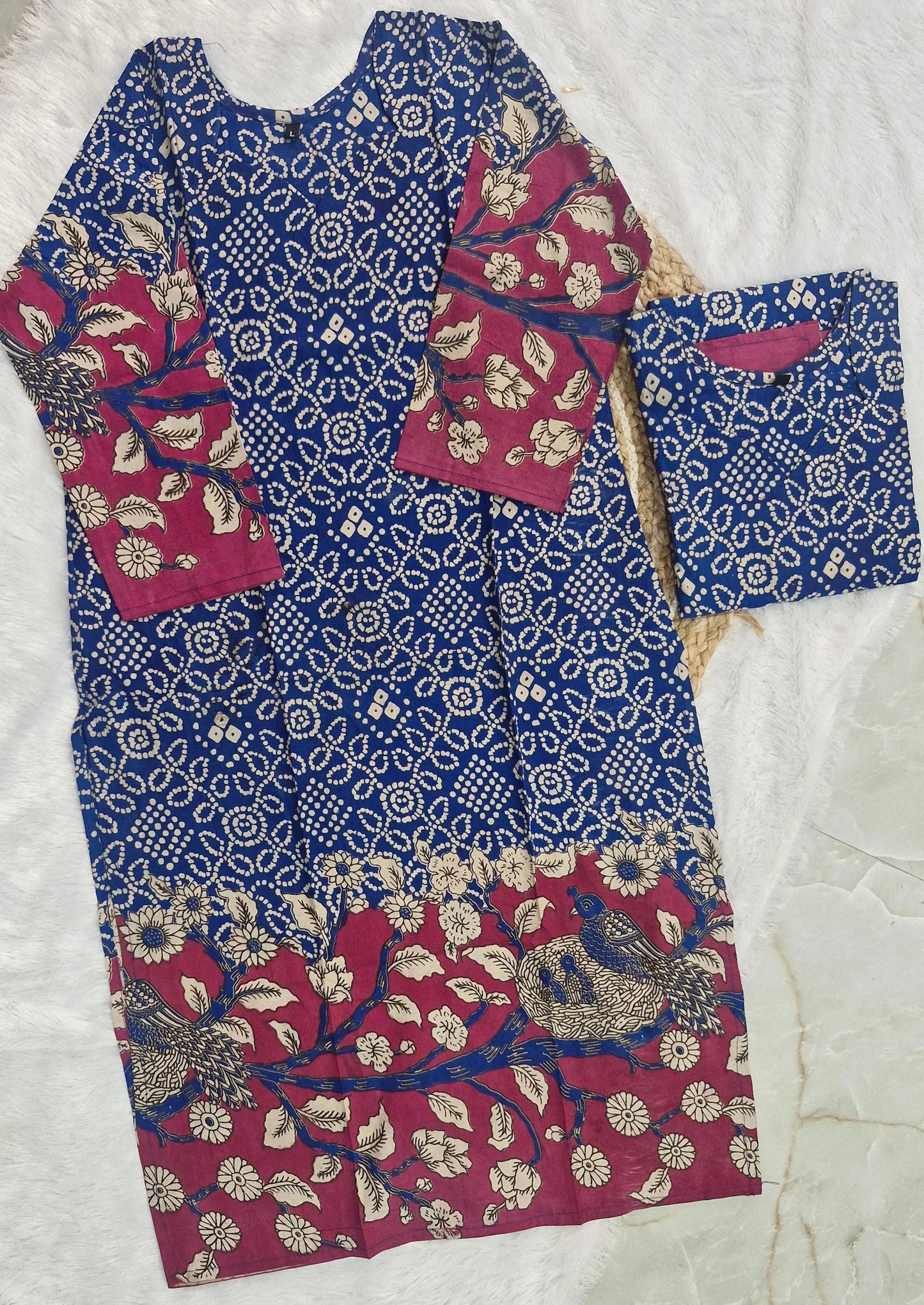 Kalamkari and Bandhini Print Kurti Kushi Vastralaya