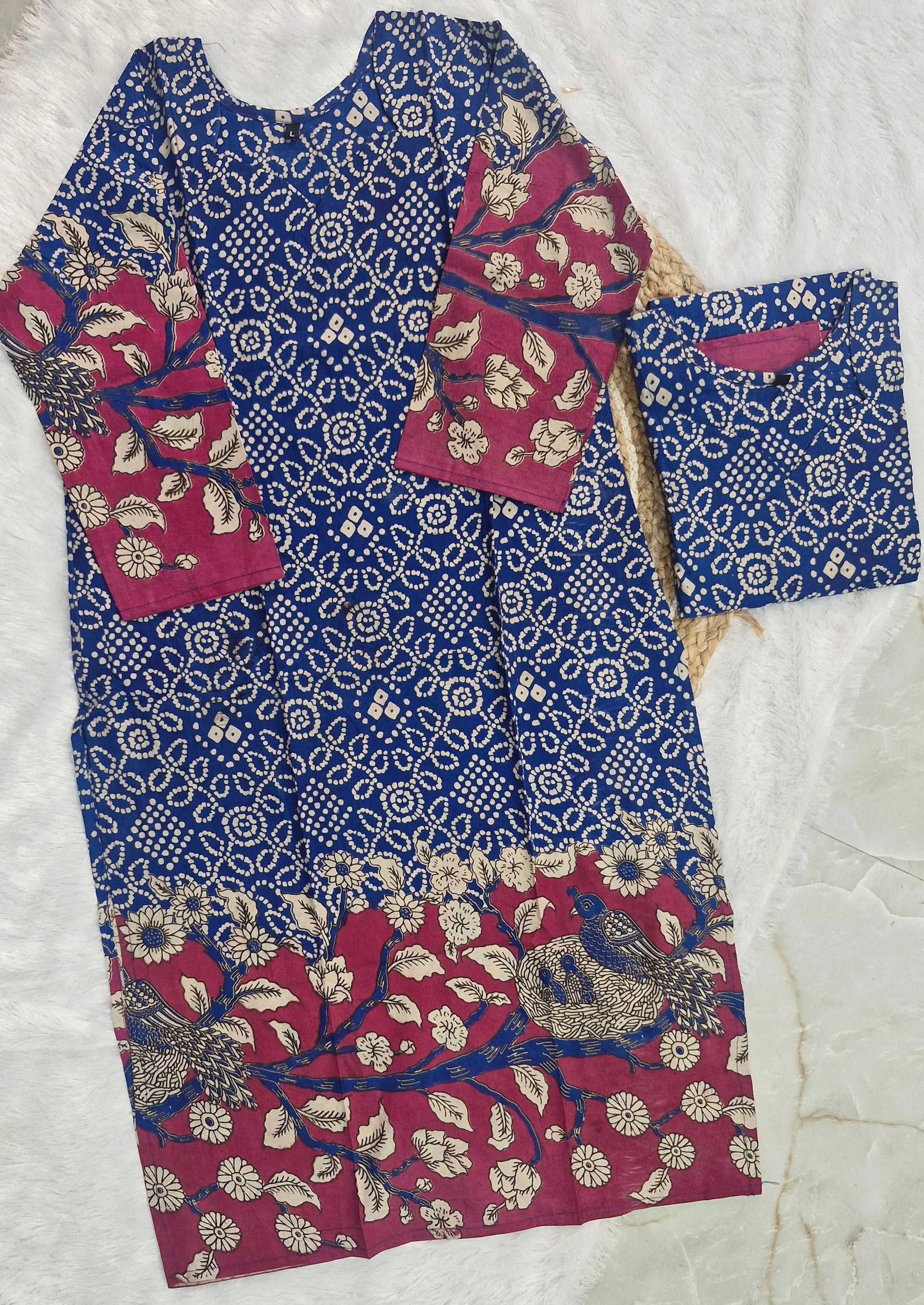 Kalamkari and Bandhini Print Kurti Kushi Vastralaya