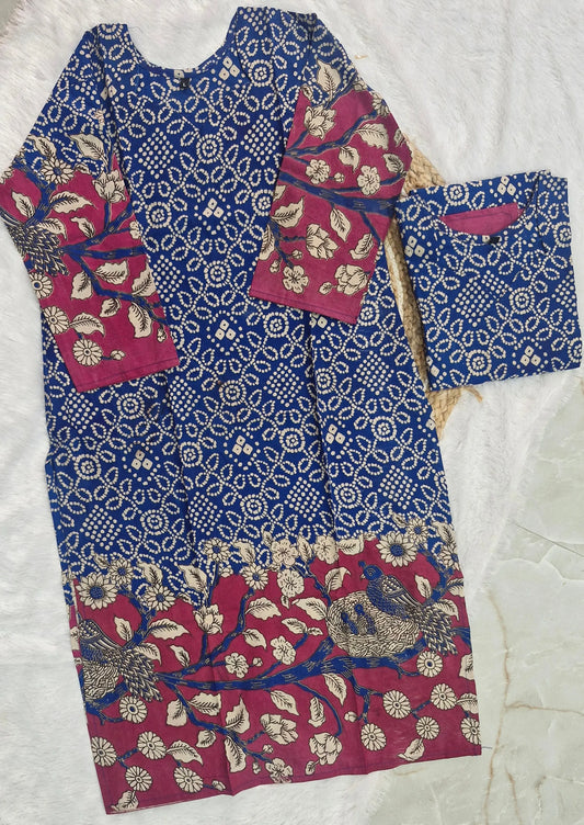 Kalamkari and Bandhini Print Kurti