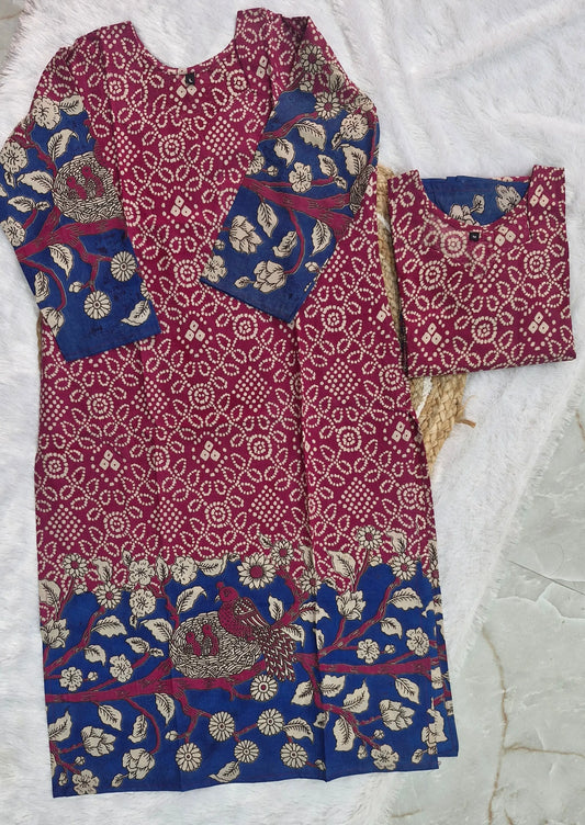 Kalamkari and Bandhini Print Kurti