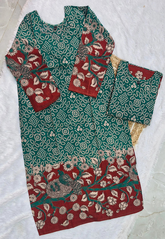 Kalamkari and Bandhini Print Kurti
