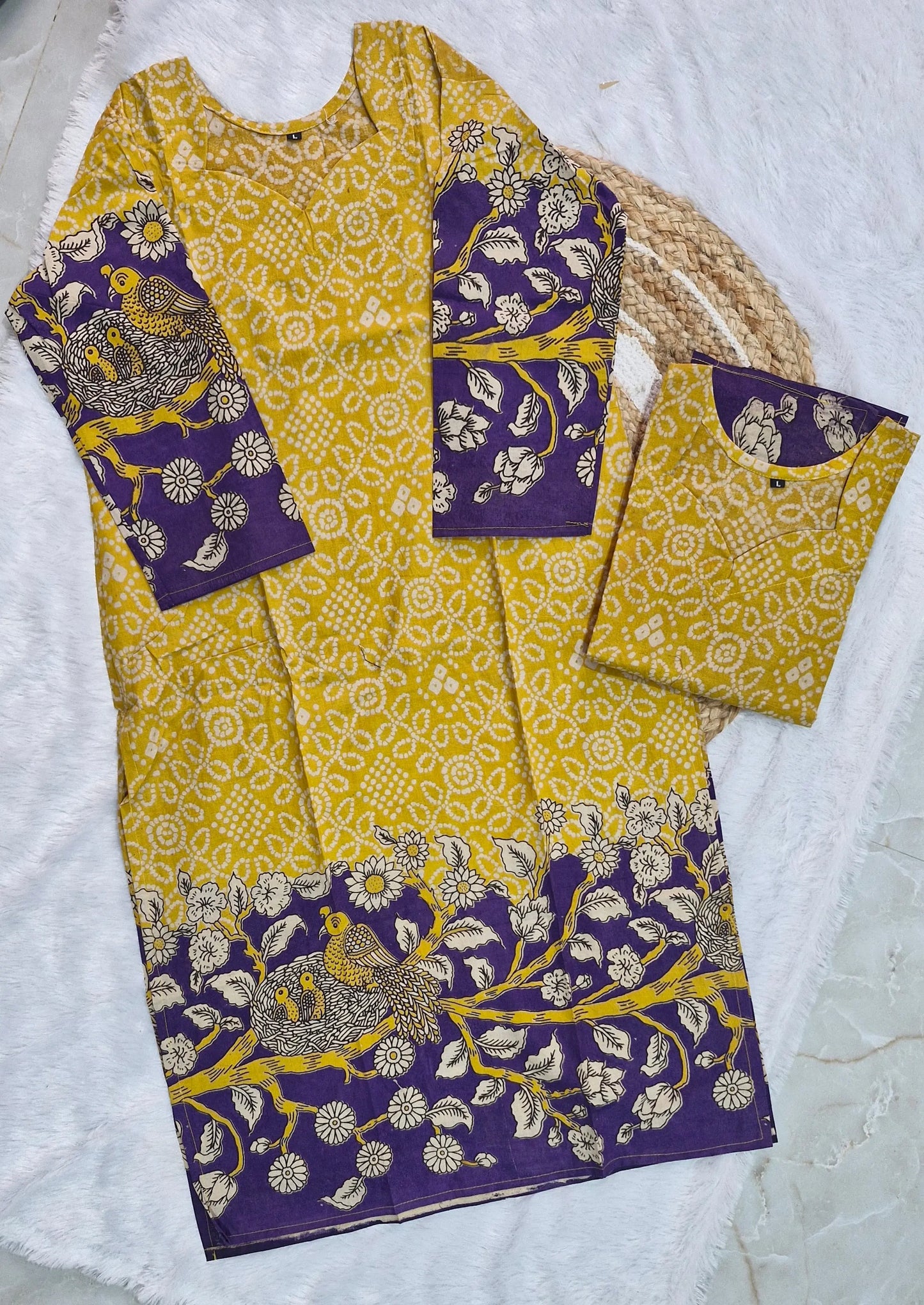 Kalamkari and Bandhini Print Kurti Kushi Vastralaya