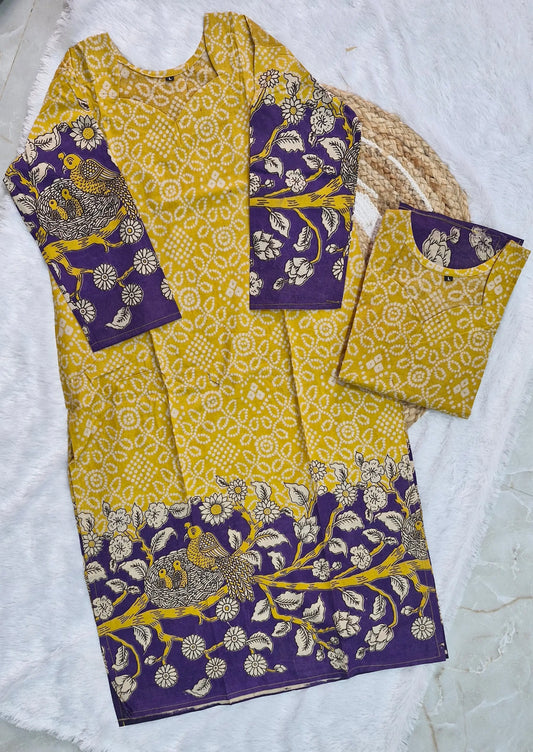 Kalamkari and Bandhini Print Kurti