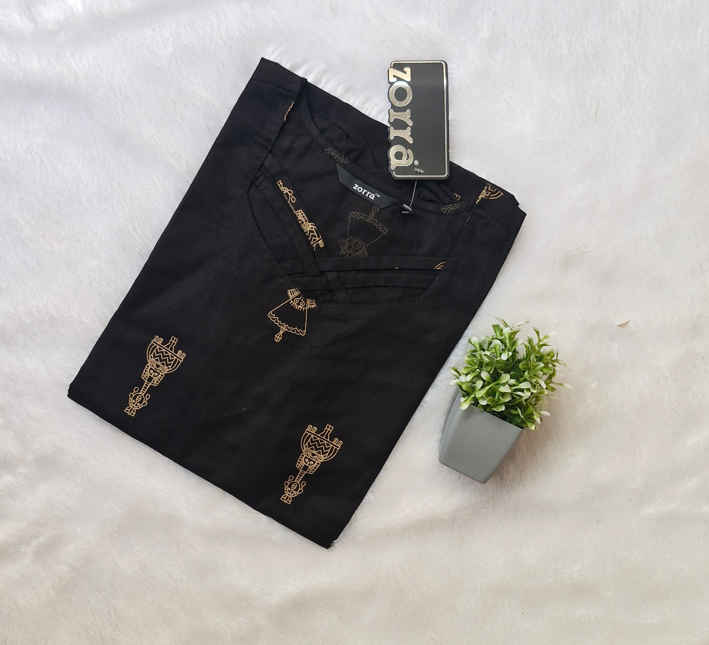 Cotton Kurti with Puff Sleeves