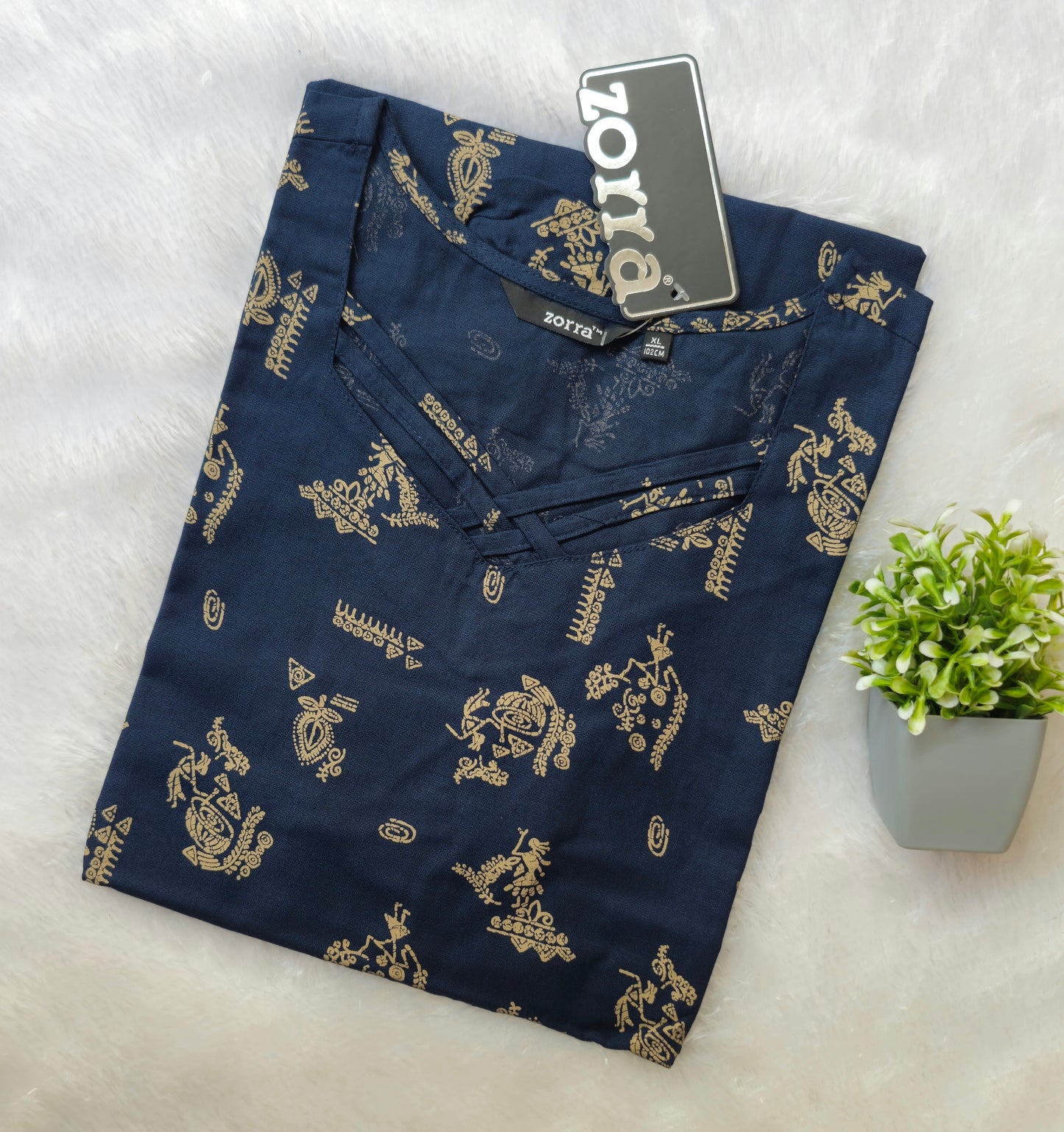 Cotton Kurti with Puff Sleeves