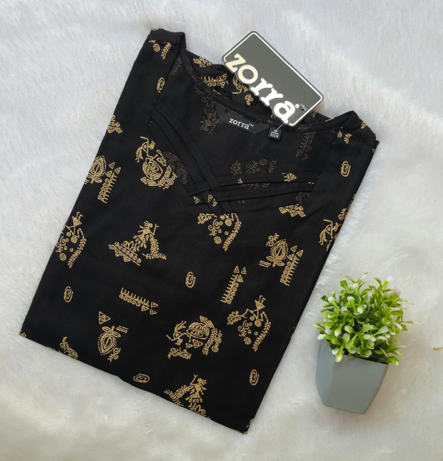 Cotton Kurti with Puff Sleeves