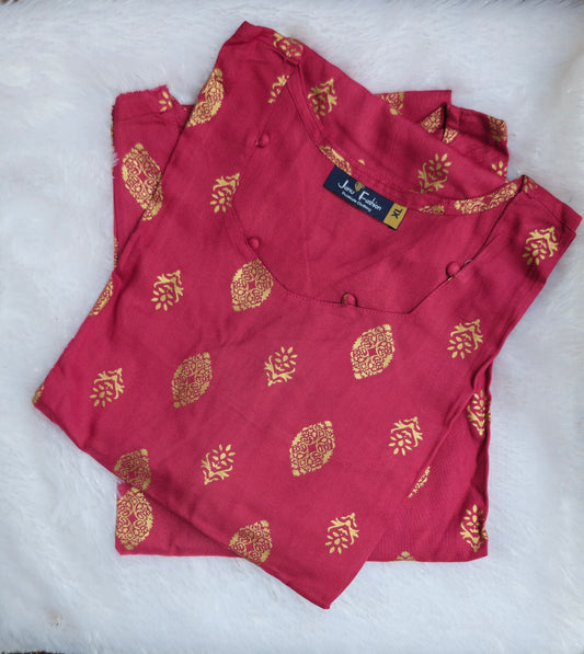 Premium Rayon Straight Fit Kurti | Everyday & College Wear