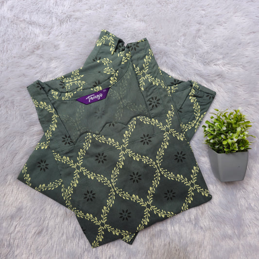 🌸Rayon Kurti | Scallop Neck Straight Fit | Green