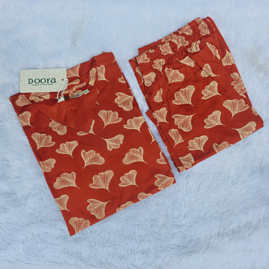 Premium Rayon Co-ord Set for Women | Rust