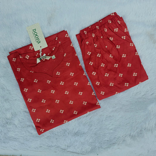 Premium Rayon Co-ord Set for Women | Red