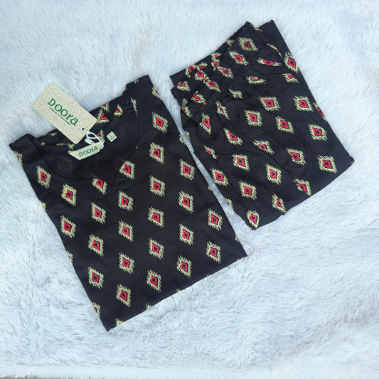 Premium Rayon Co-ord Set for Women | Black