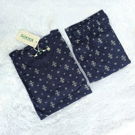 Premium Rayon Co-ord Set for Women | Navy Blue