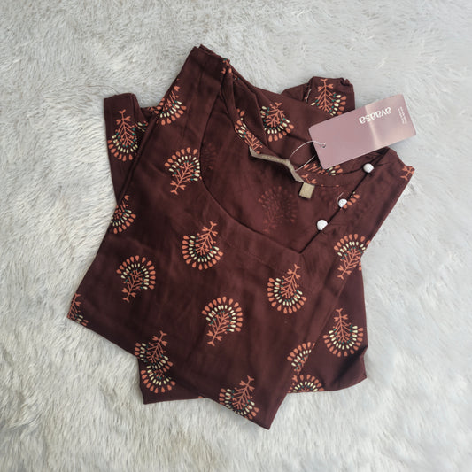 Avaasa Rayon Kurti | Choco Brown