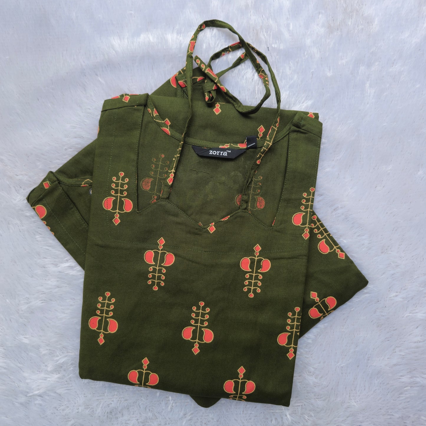 Premium Cotton Straight Fit Kurti | Green