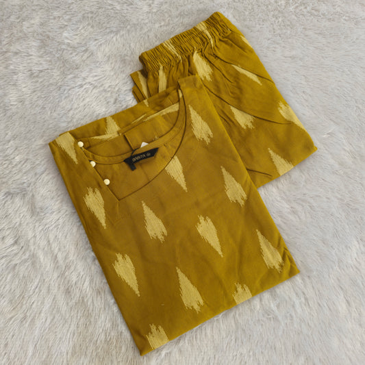 Premium Cotton Co-ord Set for Women | Yellow