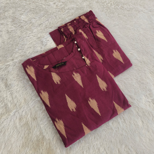 Premium Cotton Co-ord Set for Women | Purple
